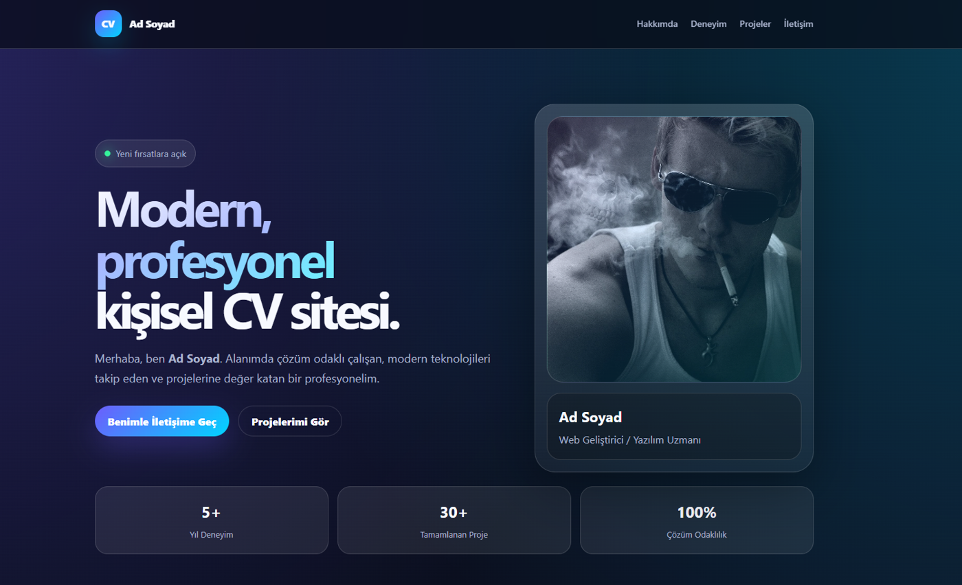 Modern Profesyonel Kişisel CV Sitesi ön izleme
