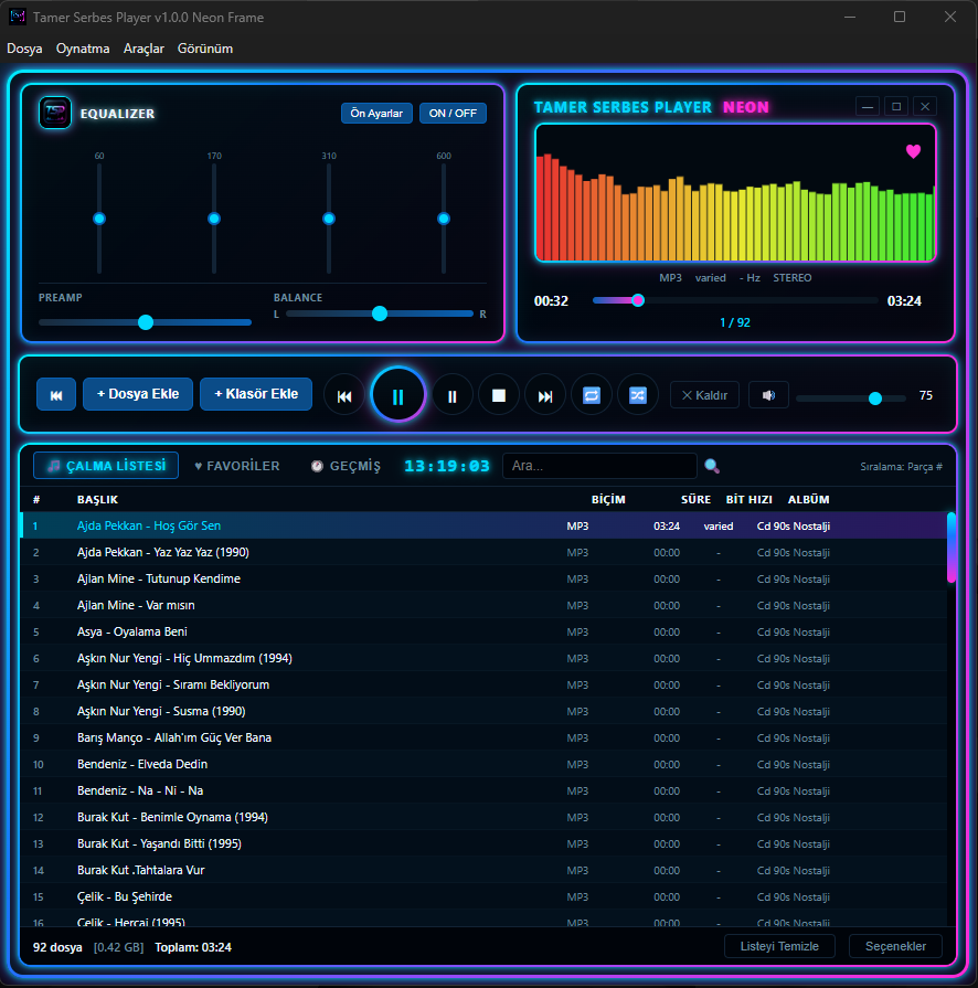 Tamer Serbes Player v1.0.0 ön izleme